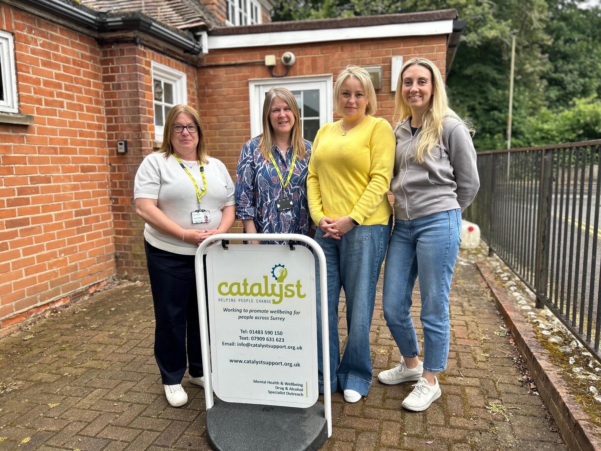 Police and Crime Commissioner Lisa Townsend and Deputy PCC Ellie Vesey-Thompson with Keely Glithero and Sue Murphy from Catalyst Support