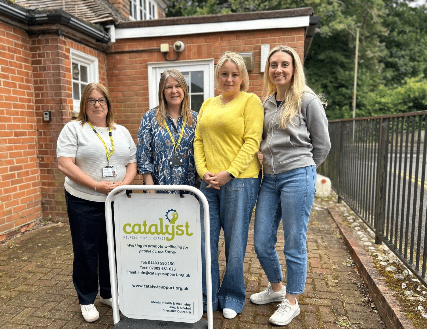 Police and Crime Commissioner Lisa Townsend and Deputy PCC Ellie Vesey-Thompson with Keely Glithero and Sue Murphy from Catalyst Support to learn about their cuckooing service.